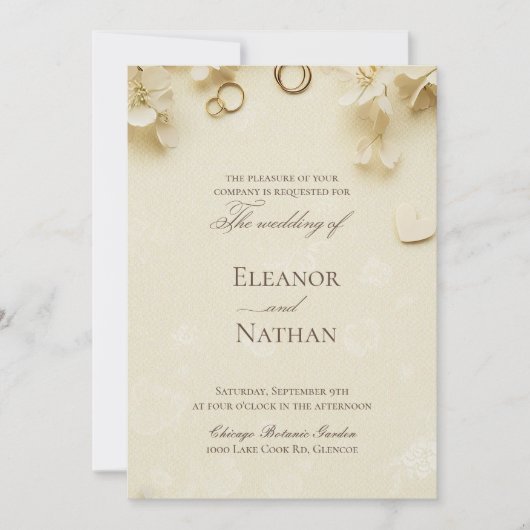 Sophisticated Spring Summer Wedding Kaart (Voorkant)