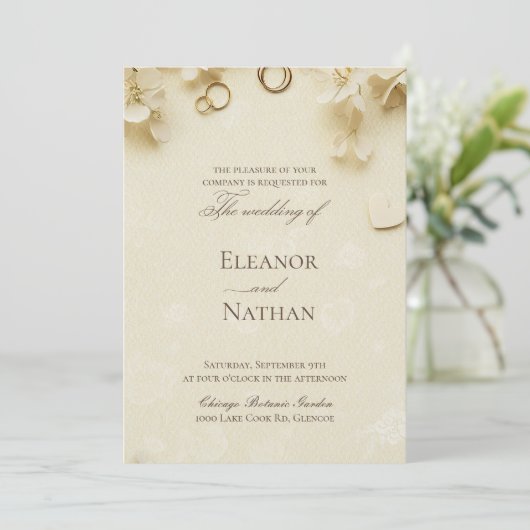 Sophisticated Spring Summer Wedding Kaart (Staand voorkant)