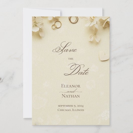 Sophisticated Spring Summer Wedding Save the date Kaart (Voorkant)