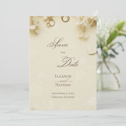 Sophisticated Spring Summer Wedding Save the date Kaart (Staand voorkant)