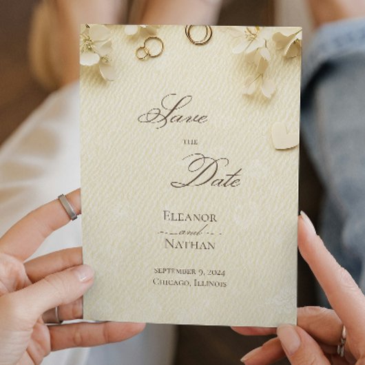 Sophisticated Spring Summer Wedding Save the date Kaart