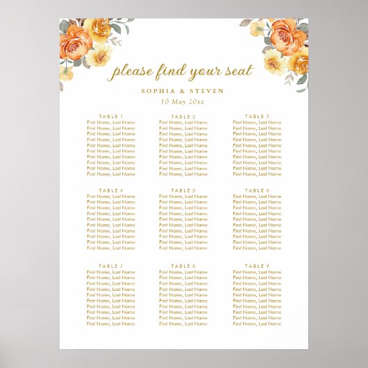 Sophisticated spring wedding with orange blossoms poster (Voorkant)