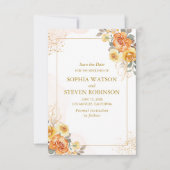 Sophisticated spring wedding with orange blossoms save the date (Voorkant)