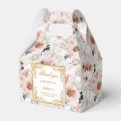 Sophisticated stoffige roze gouden bruiloft gunstb bedankdoosjes (Voorkant Zijde)