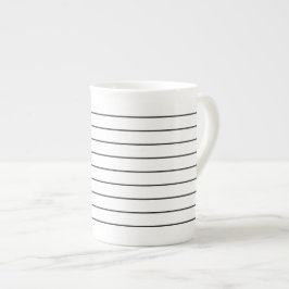 Sophisticated Stripes Zwart-wit Tea Cup Porselein Kop