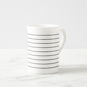 Sophisticated Stripes Zwart-wit Tea Cup Porselein Kop