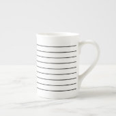 Sophisticated Stripes Zwart-wit Tea Cup Porselein Kop (Rechts)