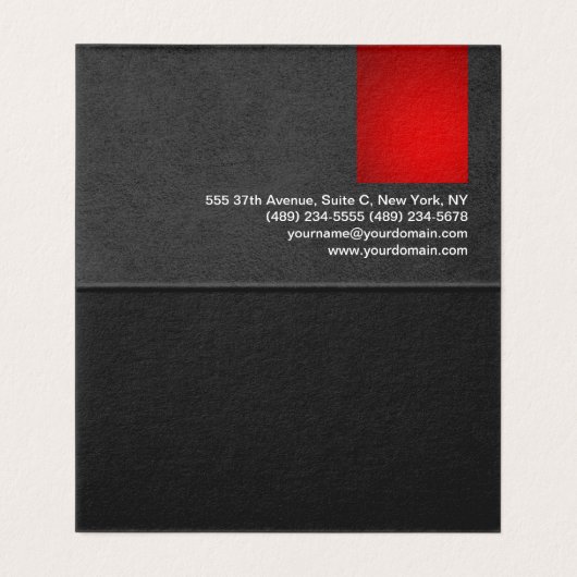 Sophisticated Stylish Red Grey Pattern Modern Visitekaartje (Binnenkant ongevouwen)
