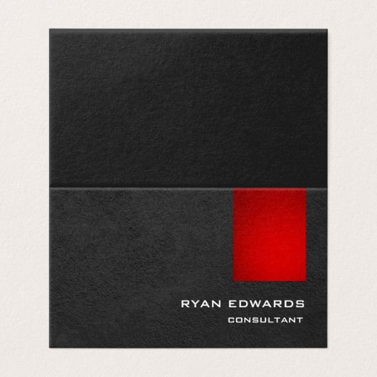 Sophisticated Stylish Red Grey Pattern Modern Visitekaartje (Buitenkant ongevouwen)