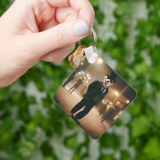 Sophisticated Suricates: het Zwarte Stropdas-evene Sleutelhanger (Hand)