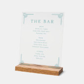 Sophisticated Teal Geometric Bar Menu Acryl Bord (Hoek)