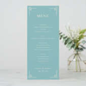 Sophisticated Teal Geometric Menu (Staand voorkant)