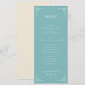 Sophisticated Teal Geometric Menu (Voorkant / Achterkant)