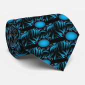 Sophisticated turquoise zebraprint met monogram stropdas (Opgerold)