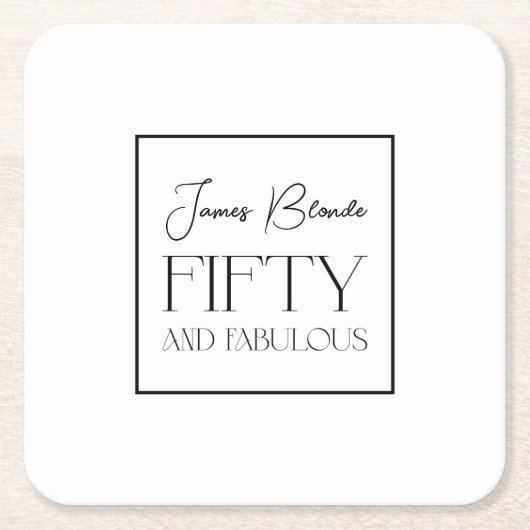 Sophisticated Typography Vijftigste Verjaardagsfee Kartonnen Onderzetters (Voorkant)