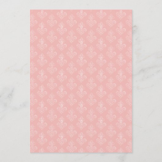 Sophisticated Victorian klassiek script roze Menu (Achterkant)