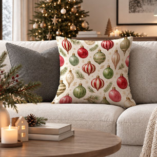 Sophisticated Vintage Kerstballen Kussen
