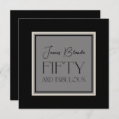 Sophisticated voor hem Fifty & Fabulous Party Kaart (Voorkant / Achterkant)