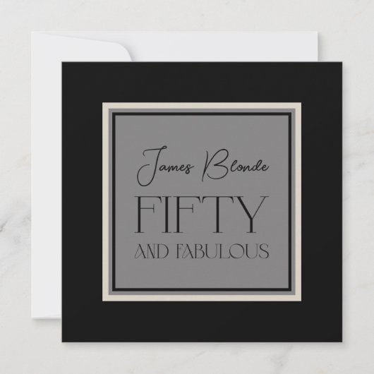 Sophisticated voor hem Fifty & Fabulous Party Kaart (Voorkant)