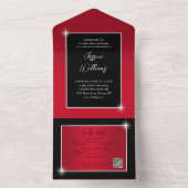 Sophisticated vrouwelijke QR-code 30e verjaardag All In One Uitnodiging (Binnen)