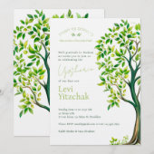 Sophisticated watercolor boom Upsherin Upshernish Kaart (Voorkant / Achterkant)