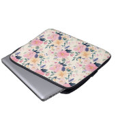 Sophisticated Waterverf Bloemen Roze Bloesems Laptop Sleeve (Voorkant onderkant)