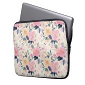 Sophisticated Waterverf Bloemen Roze Bloesems Laptop Sleeve (Voorkant Links)