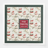 Sophisticated Waterverf Monogram Vakantie Servette Servet (Voorkant)