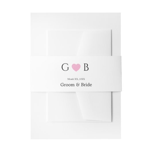 Sophisticated Wedding Favor Invitation Wrap Uitnodigingen Wikkel (Voorkant Voorbeeld)