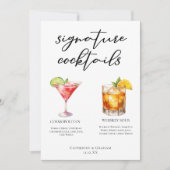 Sophisticated Wedding Signature Cocktails Kaart (Voorkant)