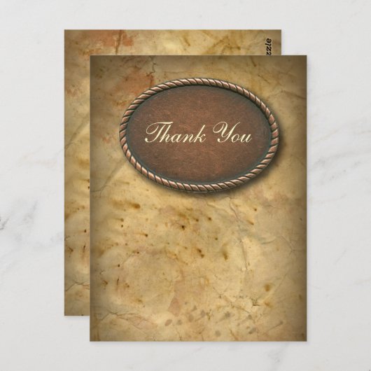 Sophisticated  westerne land dank u briefkaart (Voorkant / Achterkant)