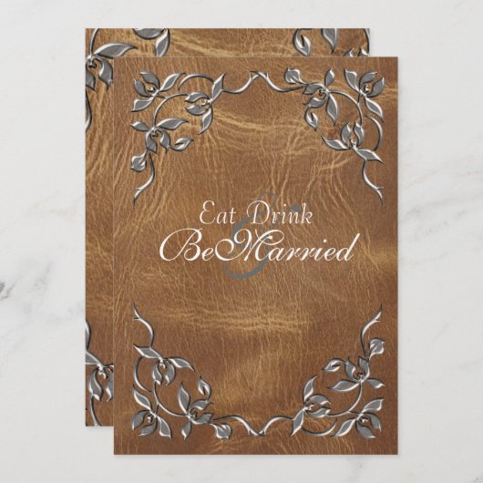 Sophisticated Westerne repetitie Dinner Invitation Kaart (Voorkant / Achterkant)