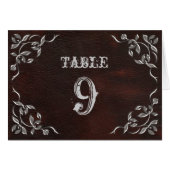 Sophisticated Westerne Trouwtafel Nummers Kaart (Voorkant Horizontaal)