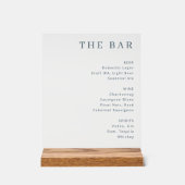 Sophisticated White Minimalist Bar Menu Acryl Bord (Voorkant)