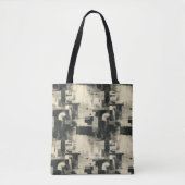 Sophisticated Zwart en Beige Abstract Personaliser Tote Bag (Voorkant)