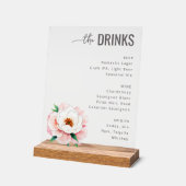 Sophisticated zwart en wit drankkaart bord (Hoek)