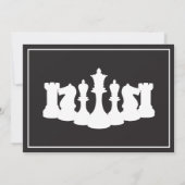 Sophisticated Zwart en Wit Schaakstuk Verjaardag Kaart (Achterkant)