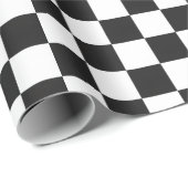 Sophisticated zwart-wit geruit patroon cadeaupapier (Rol Hoek)