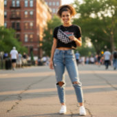 Sophisticated zwart-wit geruit patroon heuptasje