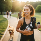 Sophisticated zwart-wit geruit patroon heuptasje