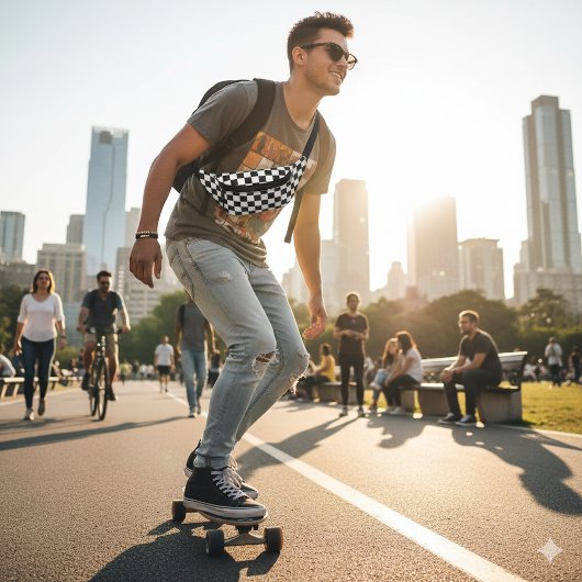 Sophisticated zwart-wit geruit patroon heuptasje