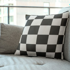 Sophisticated zwart-wit geruit patroon kussen