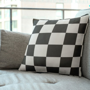 Sophisticated zwart-wit geruit patroon kussen
