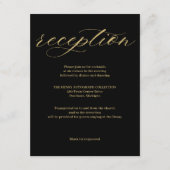 Sophisticated Zwart & Wit Receptie Kaart (Voorkant)