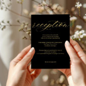 Sophisticated Zwart & Wit Receptie Kaart