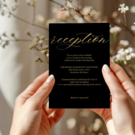 Sophisticated Zwart & Wit Receptie Kaart