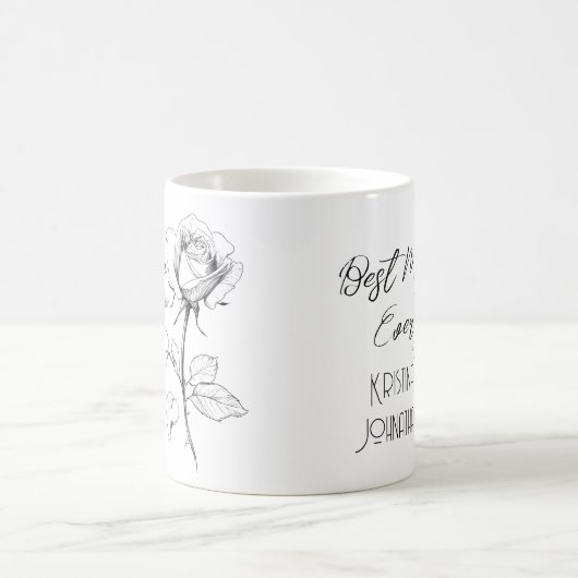 Sophisticated zwart-wit rose Moederdag Koffiemok (Center)