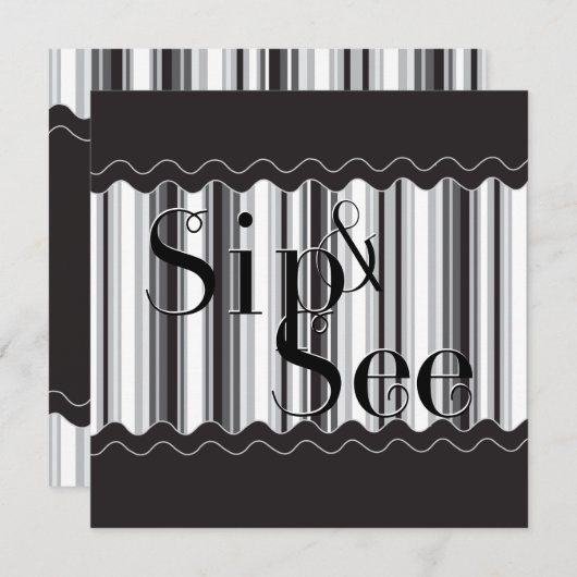 Sophisticated zwart-wit Sip en See Kaart (Voorkant / Achterkant)