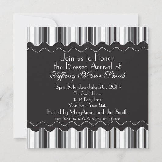 Sophisticated zwart-wit Sip en See Kaart (Achterkant)