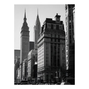 Sophisticated zwart-wit stadsgebouw perfect poster